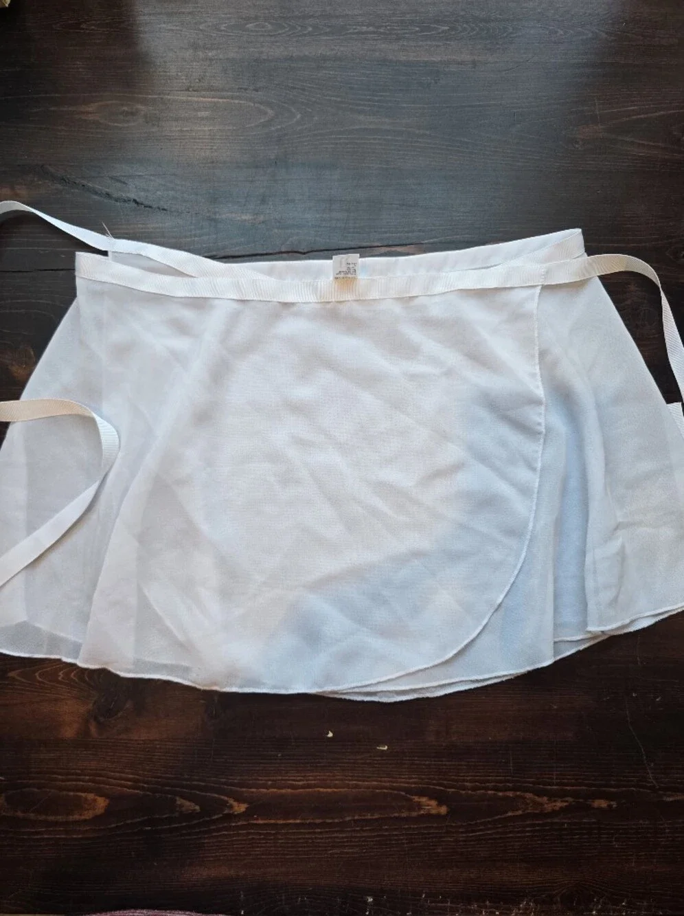 DanzNMotion White Chiffon Ballet Wrap Skirt - Size M/L - Sheer Dance Skirt